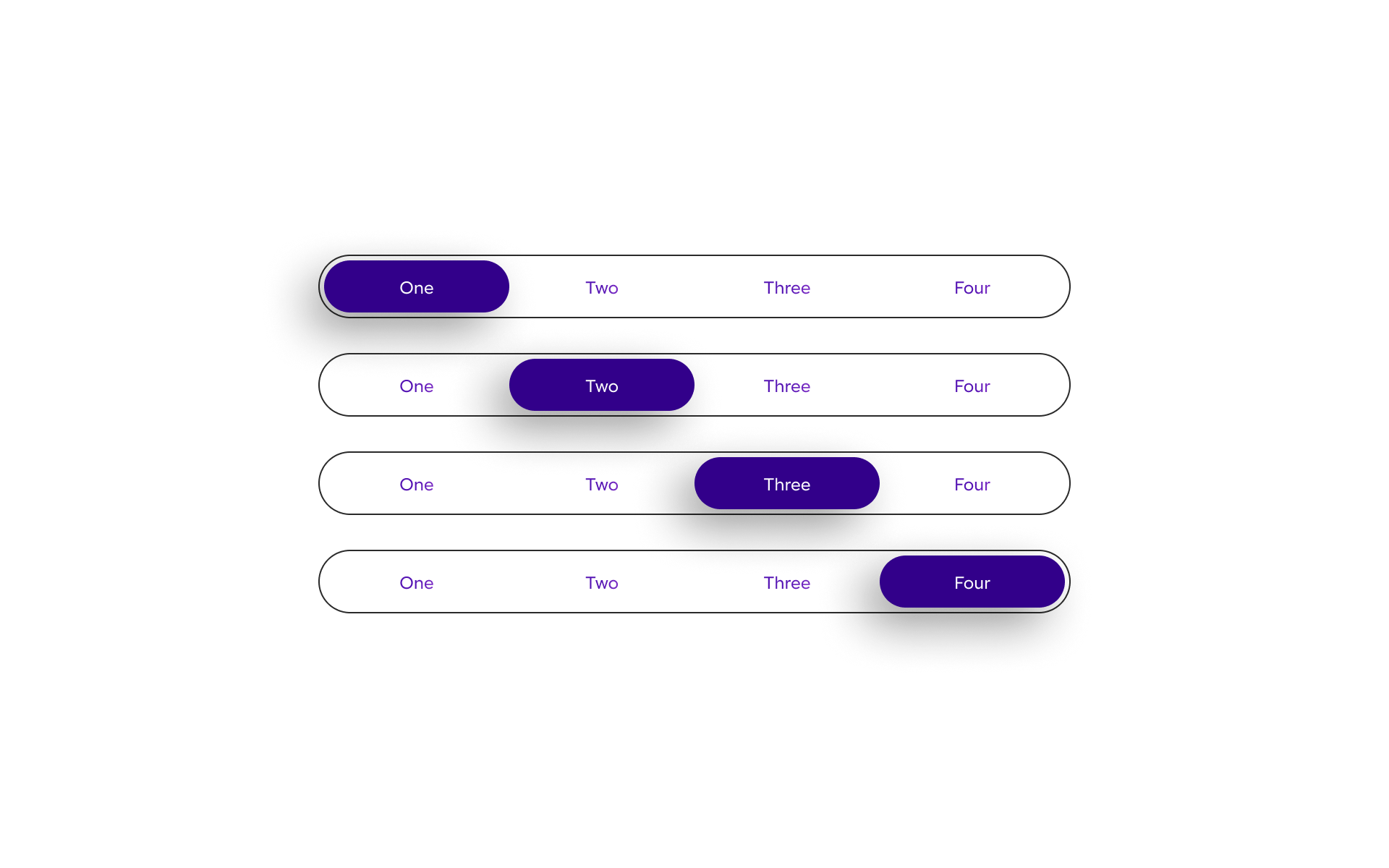 Example of tabs/slider interface with exagerated dropshadows