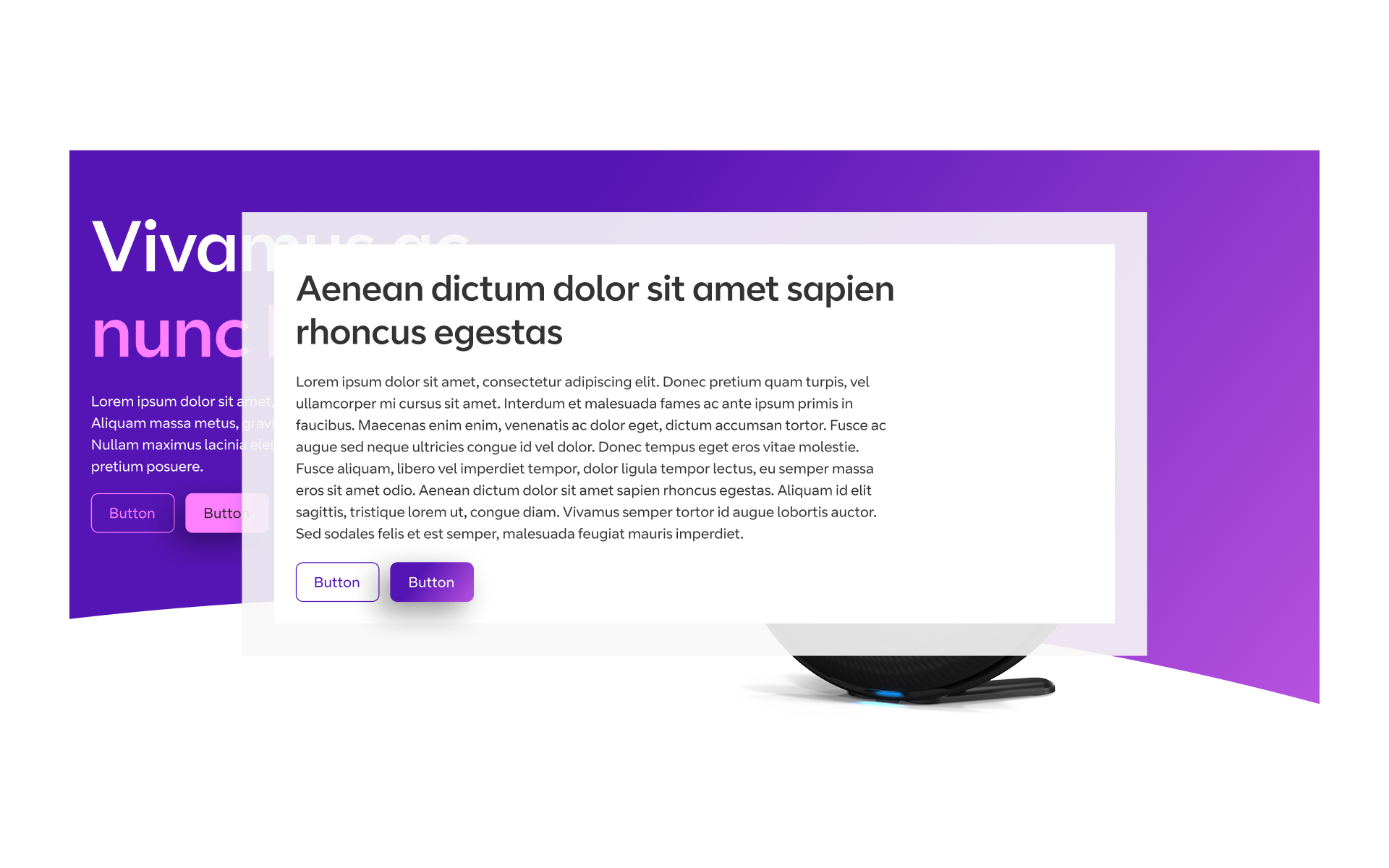 An example overlaid modal window