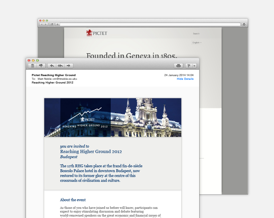 Pictet email design with Pictet.com